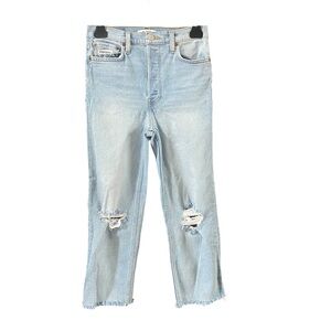 RE/DONE Light Blue Distressed Cropped Jeans Size 27